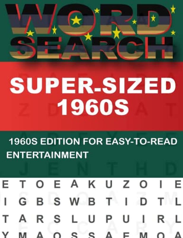 Super-Sized 1960s Word Search Book For Adults: Perfect for Plane Rides and Vacations