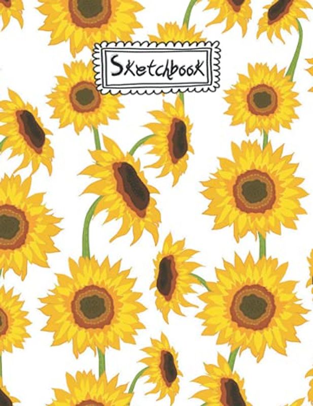 Sketchbook: Sunflower Sketchbook for Drawing and Sketching. 120 Blank Pages Notebook for Boys )