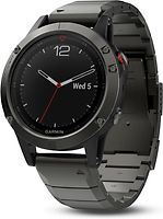 Garmin Fenix 5 47 mm grise au bracelet inoxydable  [Wi-Fi, Saphir Edition]