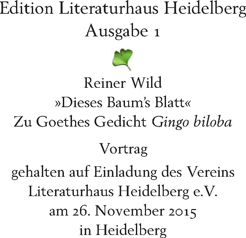 "Dieses Baum's Blatt"