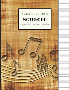 Blank Sheet Music Notebook: Large 8.5"x11" | 50 Sheets | 100 Pages | WHITE PAPER | Dancing Notes Cover.