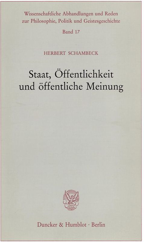 Staat, Öffentlichkeit und öffentliche Meinung.