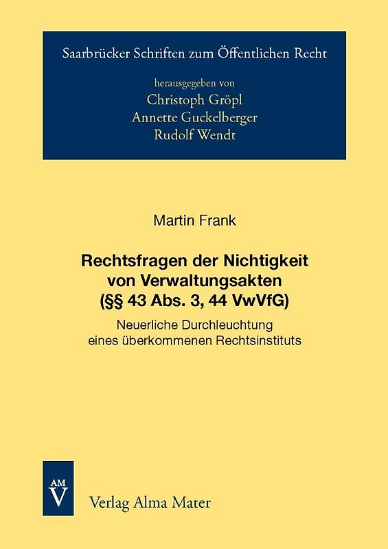 Rechtsfragen der Nichtigkeit von Verwaltungsakten (§§ 43 Abs. 3, 44 VwVfG)
