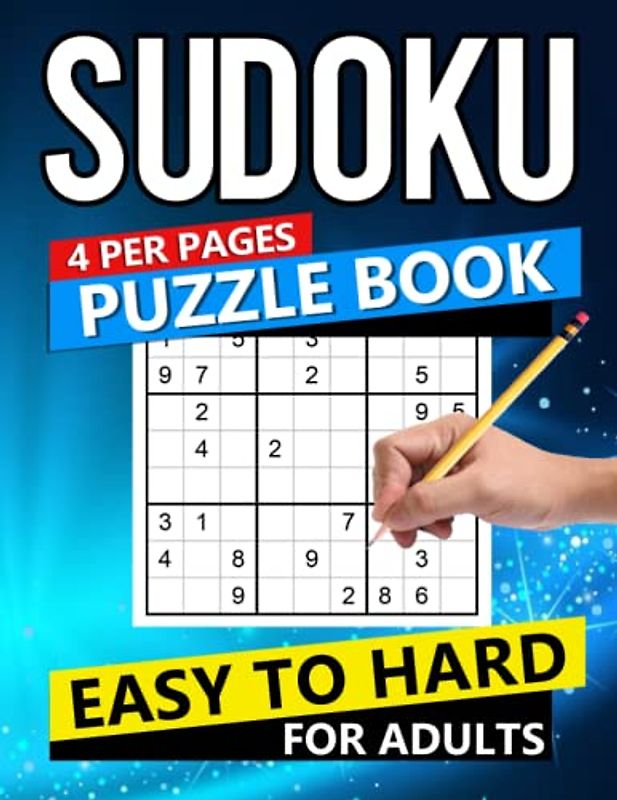 Sudoku Puzzle Easy to Hard: Four Puzzle Per Page Puzzle Book for Adults