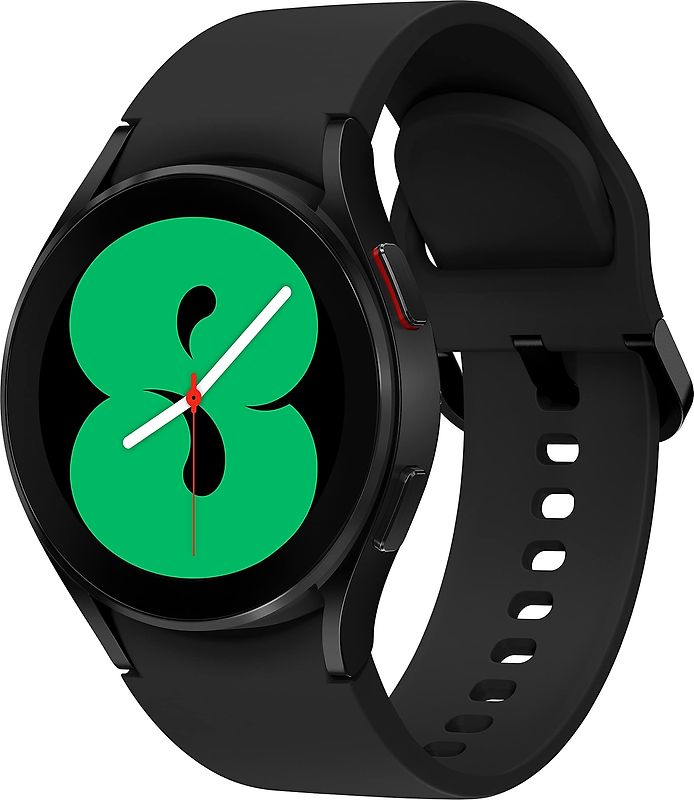 Samsung Galaxy Watch4 40 mm Boîtier aluminium noir Bracelet silicone noir [Wi-Fi + 4G]