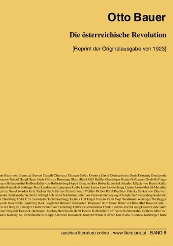 Die österreichische Revolution: [Reprint der Originalausgabe von 1923]