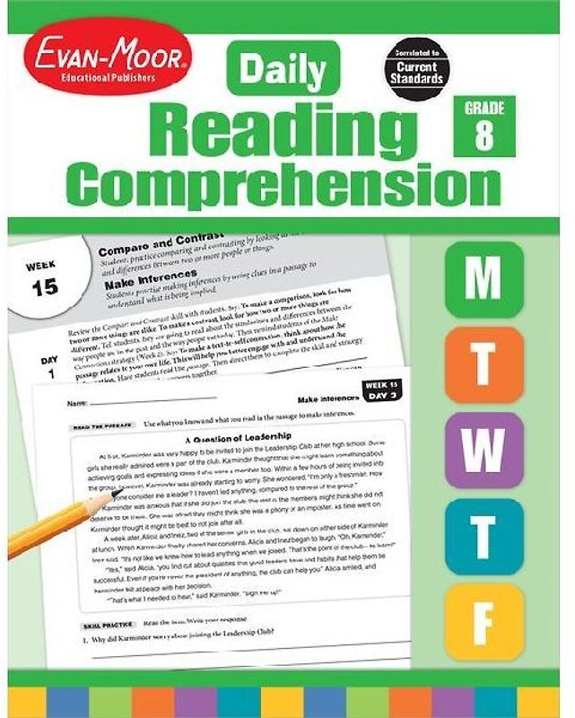 Daily Reading Comprehension, Grade 8 Te