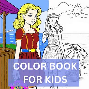 COLOR BOOK FOR KIDS. Discover the 30 pages magic of color as you explore seashore scenes, decorate vibrant beach umbrellas