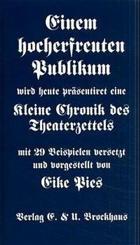 Einem hocherfreuten Publikum wird heute präsentieret