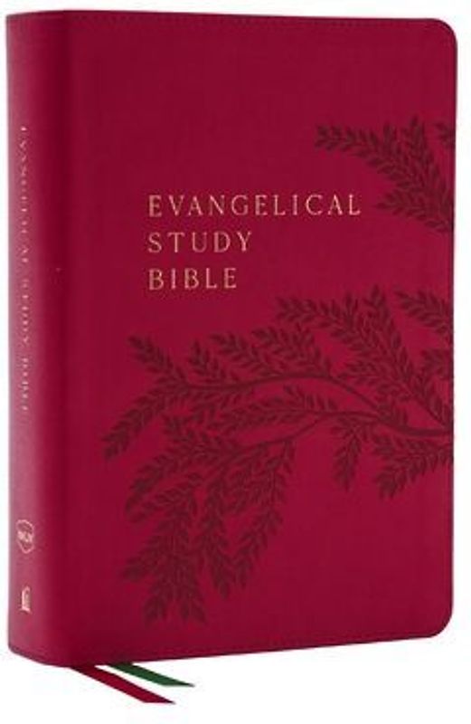 Evangelical Study Bible: Christ-Centered. Faith-Building. Mission-Focused. (Nkjv, Pink Leathersoft, Red Letter, Thumb Indexed, Large Comfort Print)