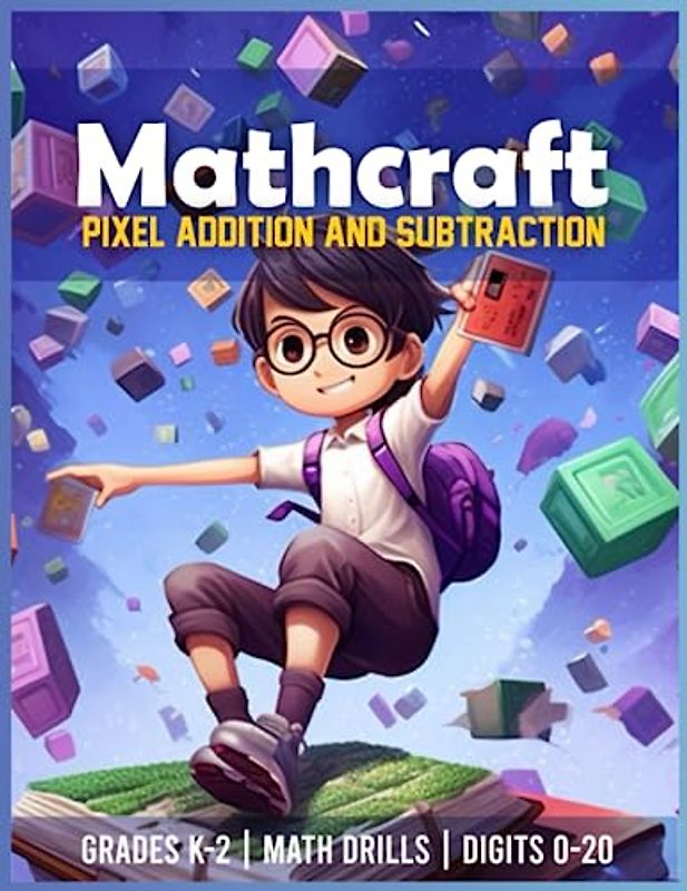 Mathcraft - Pixel Addition and Subtraction - Grades K-2, Math Drills, Digits 0-20