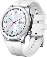 Huawei Watch GT 42,8 mm argent et bracelet silicone blanc [Elegant Edition]