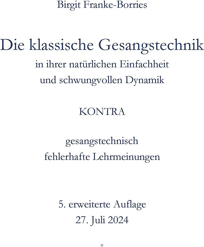Die klassische Gesangstechnik in Ihrer natürlichen Einfachheit und schwungvollen Dynamik