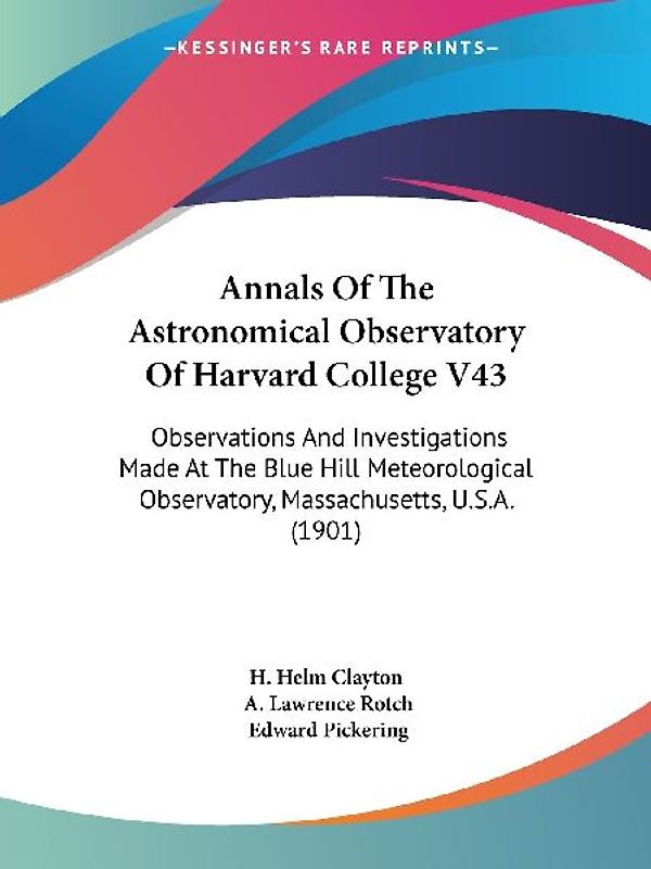 Annals Of The Astronomical Observatory Of Harvard College V43