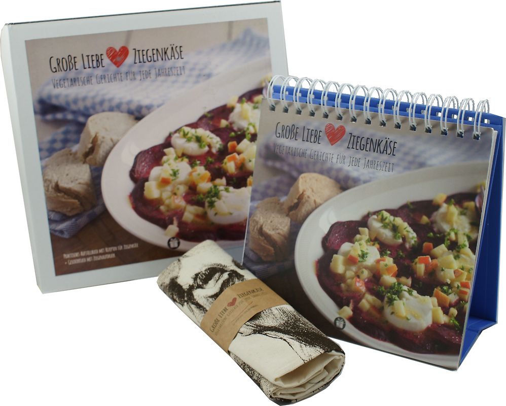 Ziegenbox Geschenkbox mit Buch:Große Liebe Ziegenkäse