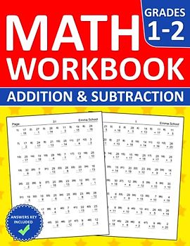 Math Workbook For grades 1-2 Addition and Subtraction Exercises With Answers: Addition and Subtraction Workbook For 1st and 2nd Grades - One and Two ... | Math Exercises For Homeschool and Revision
