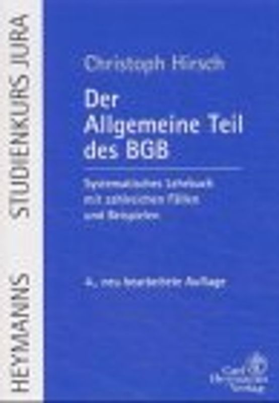 Der Allgemeine Teil des BGB