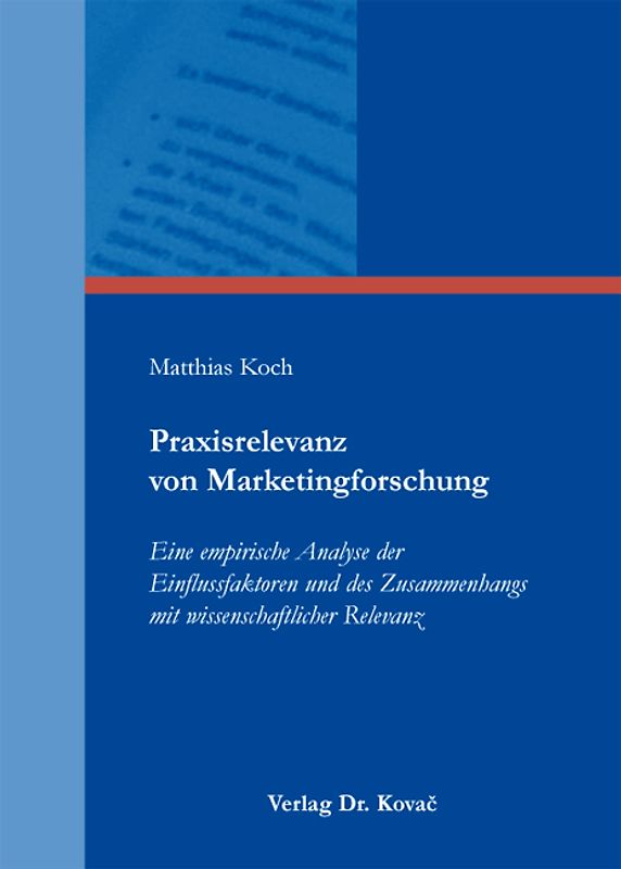 Praxisrelevanz von Marketingforschung