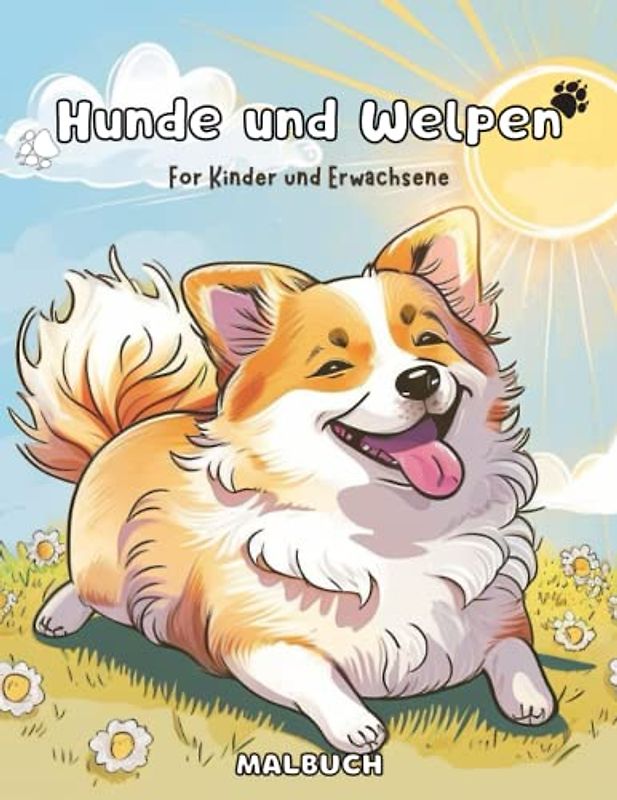 Hunde und Welpen Malbuch: für Erwachsene und Kinder, Mädchen/Jungen, alle Altersgruppen, Teenager, 70+ entzückende schelmische Hunde- und ... ein beruhigendes und entspannendes Design