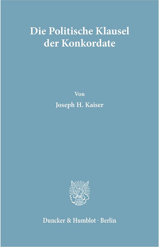 Die Politische Klausel der Konkordate.