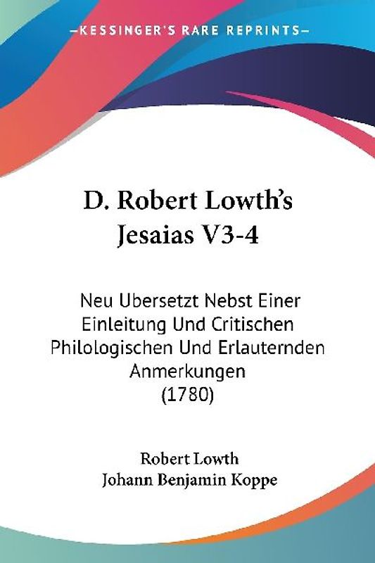 D. Robert Lowth's Jesaias V3-4
