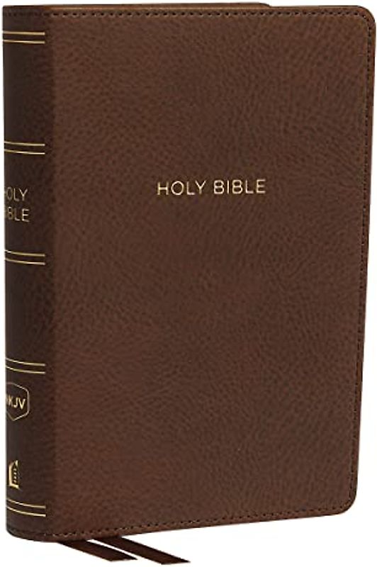 NKJV, Deluxe Reference Bible, Compact Large Print, Leathersoft, Brown, Red Letter, Comfort Print: Holy Bible, New King James Version