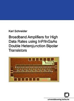 Broadband amplifiers for high data rates using InP/InGaAs Double Heterojunction Bipolar Transistors