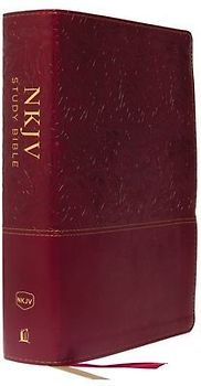 NKJV Study Bible, Imitation Leather, Red, Full-Color, Red Letter Edition, Comfort Print