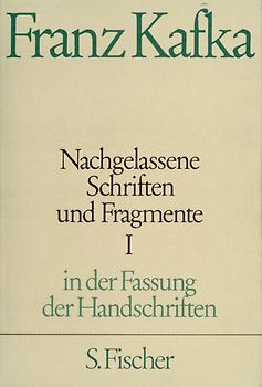 Nachgelassene Schriften und Fragmente I