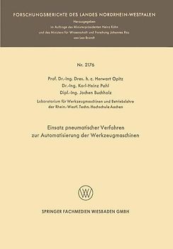 Einsatz pneumatischer Verfahren zur Automatisierung der Werkzeugmaschinen