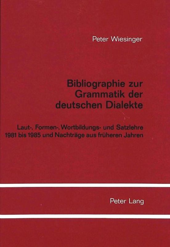 Bibliographie zur Grammatik der deutschen Dialekte