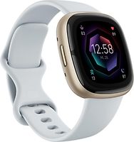 Fitbit Sense 2 40 mm or or et bracelet en silicone bleu brumeux [Wi-Fi]