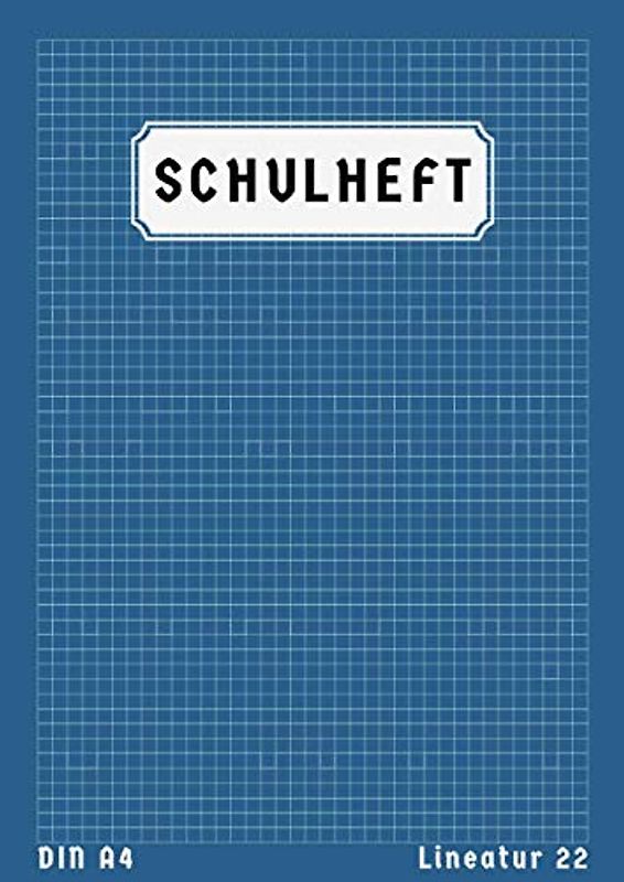Lineatur 22 A4: Matheheft Din A4 Lineatur 22 | 50 Blatt | Mathe Schulheft Kariert 5mm | Rechenheft 22 | Homeschooling und Schulanfang Heft | Blau