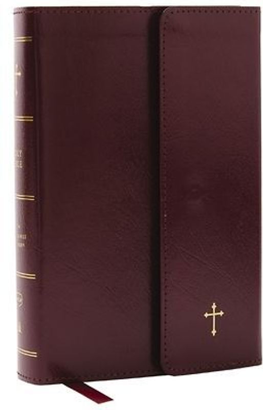 NKJV Compact Paragraph-Style Bible W/ 43,000 Cross References, Burgundy Leatherflex W/ Magnetic Flap, Red Letter, Comfort Print: Holy Bible, New King James Version