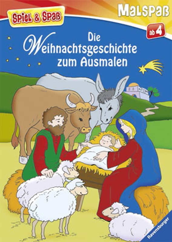 Die Weihnachtsgeschichte zum Ausmalen