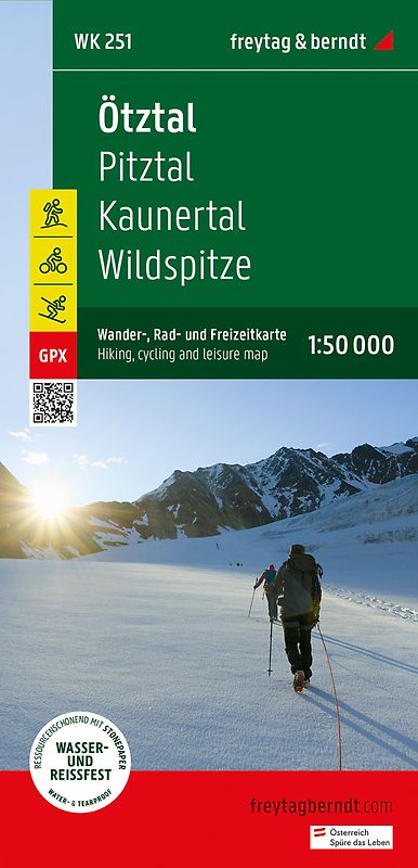 freytag & berndt Wanderkarte WK 251 Ötztal, Pitztal - Kaunertal - Wildspitze 1:50.000