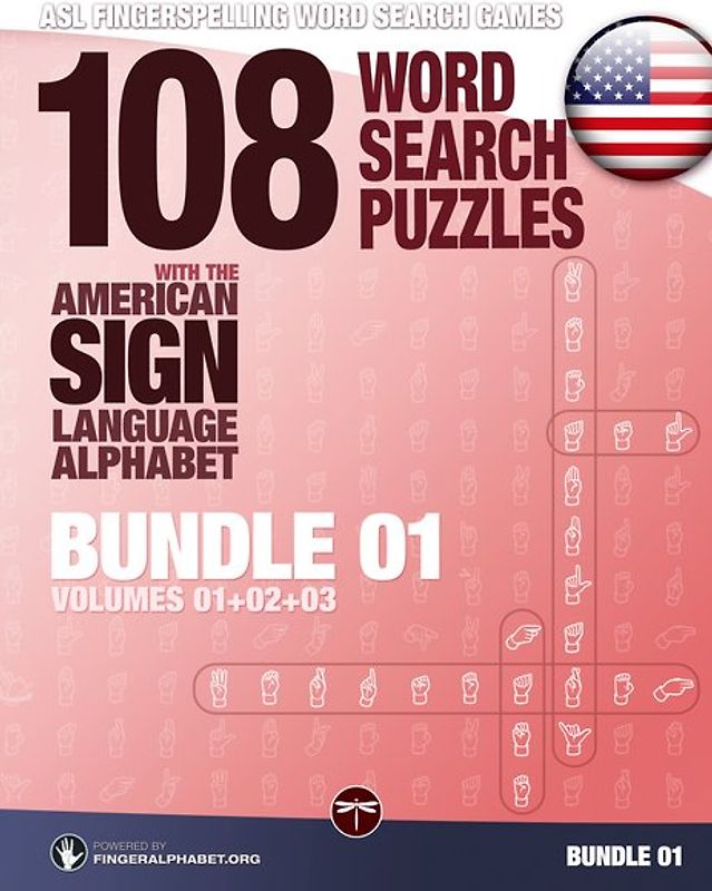 ASL Fingerspelling Games – 108 Word Search Puzzles with the American Sign Language Alphabet