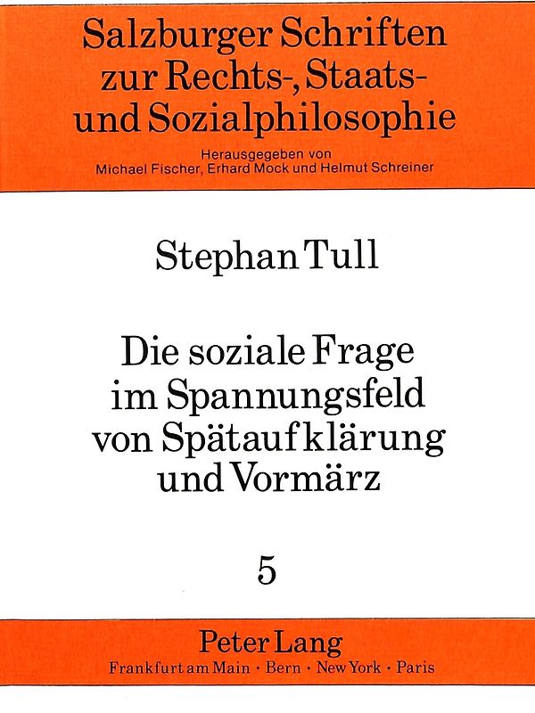 Die soziale Frage im Spannungsfeld von Spätaufklärung und Vormärz