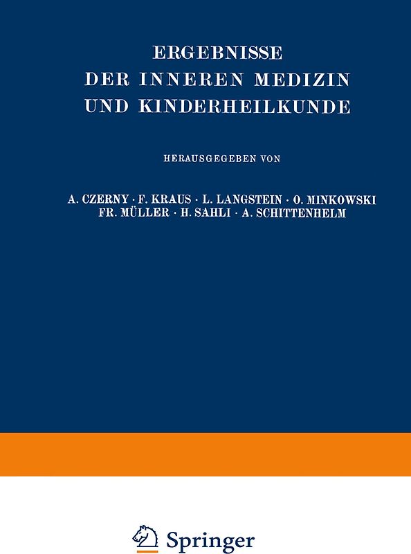Ergebnisse der Inneren Medizin und Kinderheilkunde