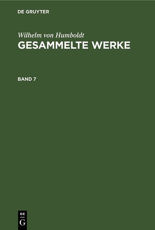 Gesammelte Werke. Band 7