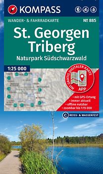 KOMPASS Wanderkarte 885 St. Georgen, Triberg, Naturpark Südschwarzwald 1:25.000