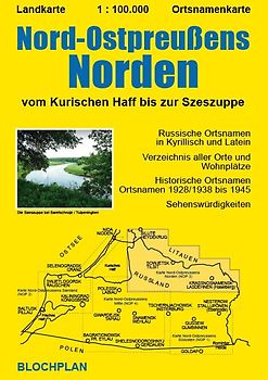 Landkarte Nord-Ostpreußens Norden. Vom Kurischen Haff bis zur Szeszuppe, Maßstab :100.000