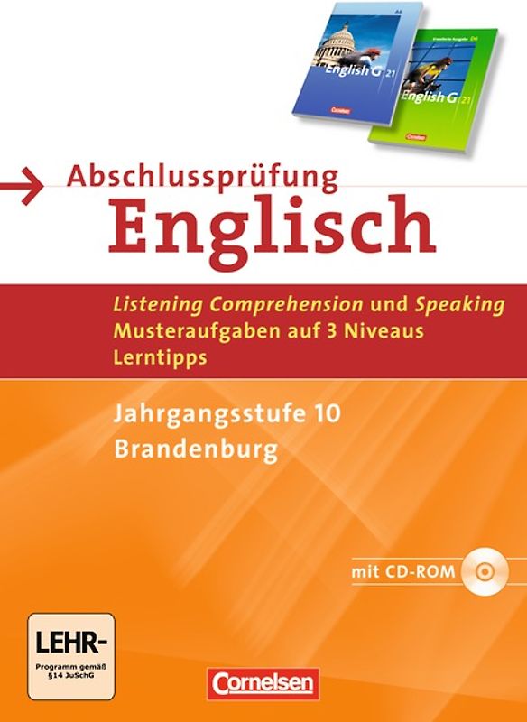 Abschlussprüfung Englisch - English G 21 - Brandenburg / 10. Schuljahr - Musterprüfungen
