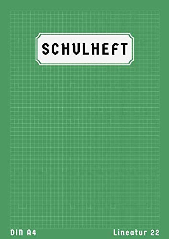 Lineatur 22: Schulheft Kariert A4 | 50 Blatt | Rechenheft Din A4 Lineatur 5 | Matheheft A4 | Homeschooling und Schulanfang Heft | Grün