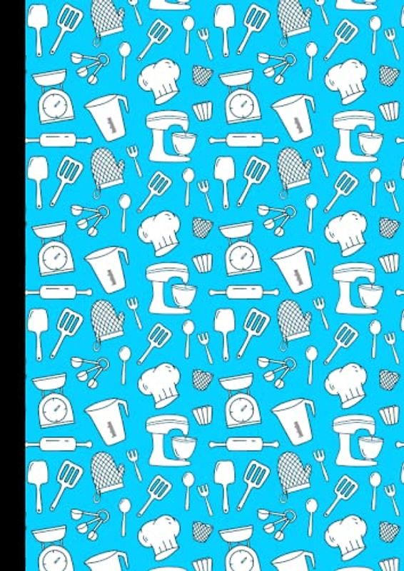 Backrezepte | Buch Zum Selberschreiben | Hellblau: DIN A4 | 110 Seiten ( 55 Blatt )