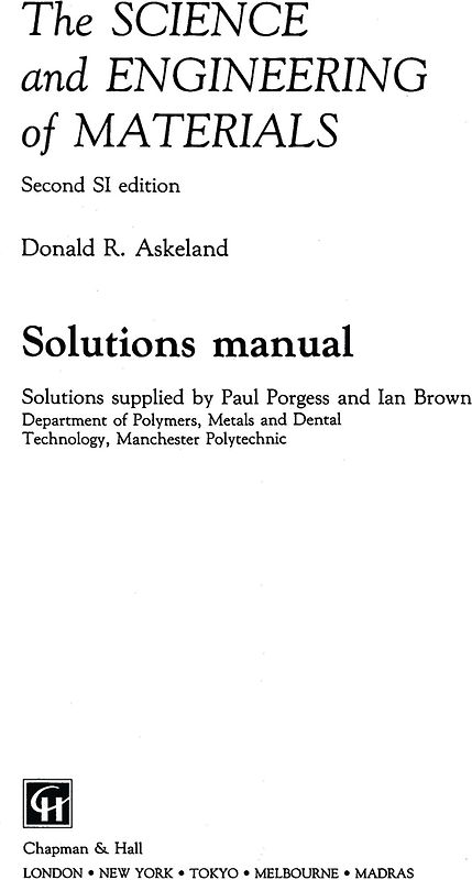 The Science and Engineering of Materials