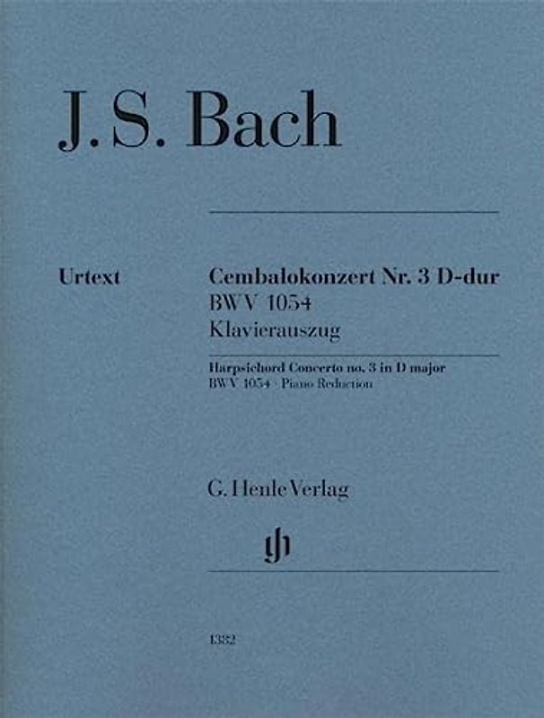 Cembalokonzert Nr. 3 D-dur BWV 1054: Instrumentation: 2 Pianos, 4-hands, Piano Concertos (G. Henle Urtext-Ausgabe)