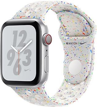 Apple Watch Nike+ Series 4 40 mm Boîtier aluminium argent Bracelet Sport Nike platine pur M/L [Wi-Fi + Cellulaire]