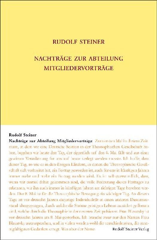 Nachträge zur Abteilung Mitgliedervorträge
