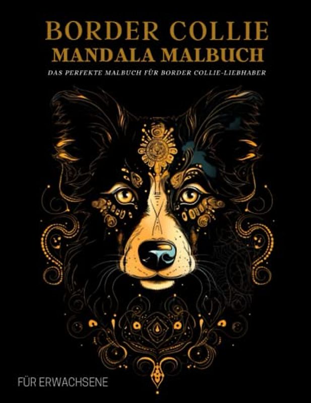 Border Collie Mandala Malbuch für Erwachsene: Entspannende Border Collie-Muster, Mandalas und Blumen – Therapie und Meditation für Männer und Frauen